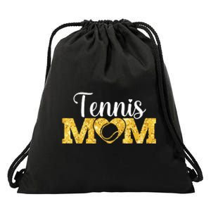 Mothers Day Tennis Mom Funny Sport Tennis Lover Drawstring Bag