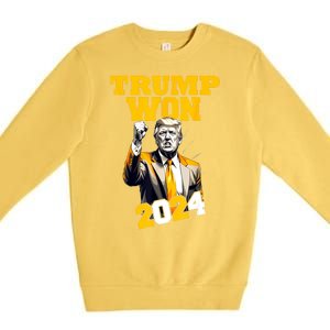 Man Donald Trump Won 2024 Election Inauguration Gift Premium Crewneck Sweatshirt