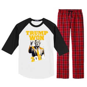 Man Donald Trump Won 2024 Election Inauguration Gift Raglan Sleeve Pajama Set