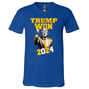 Man Donald Trump Won 2024 Election Inauguration Gift V-Neck T-Shirt