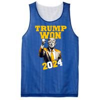 Man Donald Trump Won 2024 Election Inauguration Gift Mesh Reversible Basketball Jersey Tank