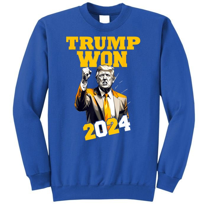 Man Donald Trump Won 2024 Election Inauguration Gift Tall Sweatshirt