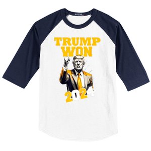 Man Donald Trump Won 2024 Election Inauguration Gift Baseball Sleeve Shirt