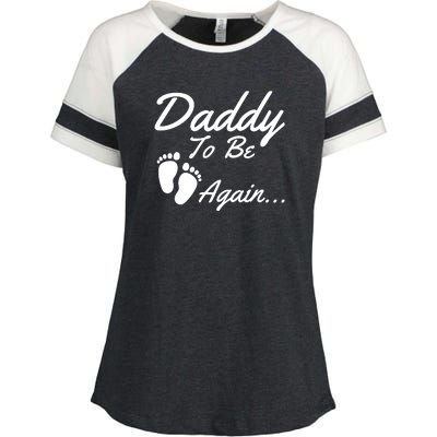 Mens Daddy To Be, Again... Soon To Be Dad Enza Ladies Jersey Colorblock Tee