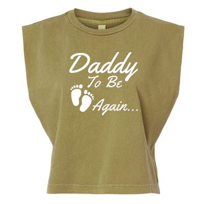 Mens Daddy To Be, Again... Soon To Be Dad Garment-Dyed Women's Muscle Tee