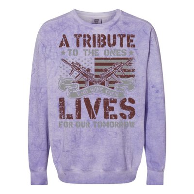 Memorial Day Tribute Graphic Colorblast Crewneck Sweatshirt