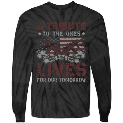 Memorial Day Tribute Graphic Tie-Dye Long Sleeve Shirt