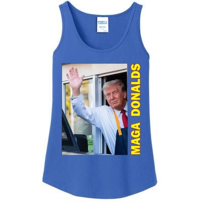 Maga Donalds Trump Funny Fries Fast Food Ladies Essential Tank