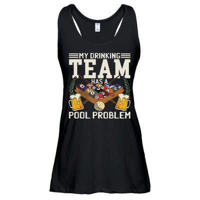 My Drinking Team Has A Pool Problem Billiard Players Themed Ladies Essential Flowy Tank