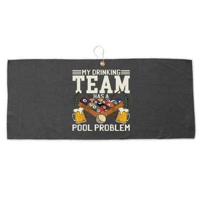 My Drinking Team Has A Pool Problem Billiard Players Themed Large Microfiber Waffle Golf Towel