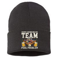 My Drinking Team Has A Pool Problem Billiard Players Themed Sustainable Knit Beanie