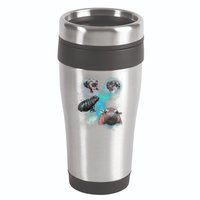 Moo Deng Three Moo Deng Moon Funny Hippo Universe Galaxy 16oz Travel Tumbler