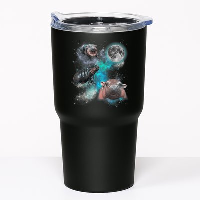 Moo Deng Three Moo Deng Moon Funny Hippo Universe Galaxy Tumbler