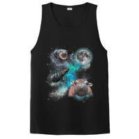 Moo Deng Three Moo Deng Moon Funny Hippo Universe Galaxy PosiCharge Competitor Tank