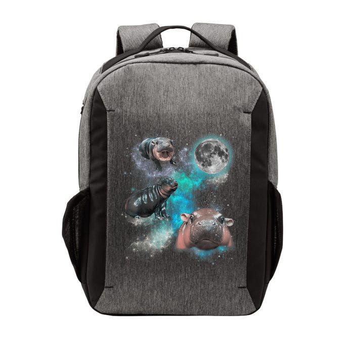 Moo Deng Three Moo Deng Moon Funny Hippo Universe Galaxy Vector Backpack