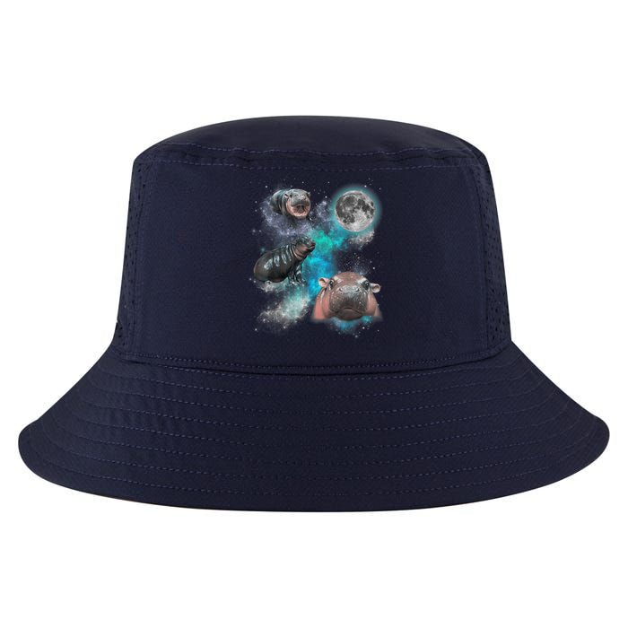 Moo Deng Three Moo Deng Moon Funny Hippo Universe Galaxy Cool Comfort Performance Bucket Hat