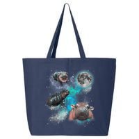 Moo Deng Three Moo Deng Moon Funny Hippo Universe Galaxy 25L Jumbo Tote