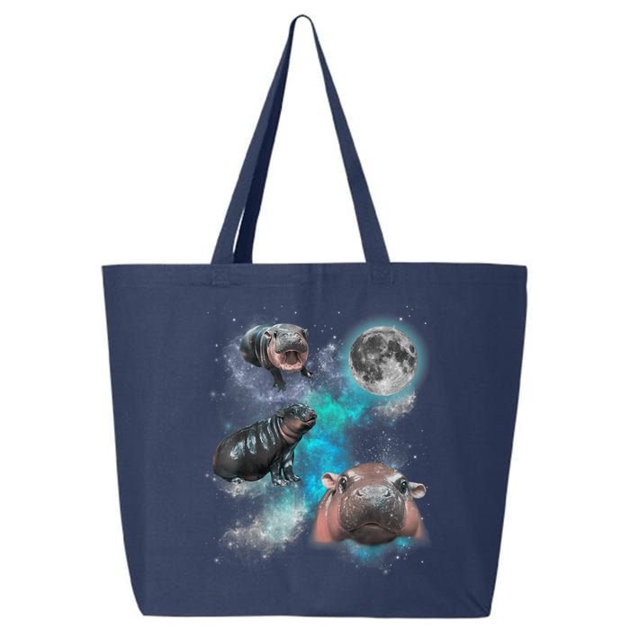 Moo Deng Three Moo Deng Moon Funny Hippo Universe Galaxy 25L Jumbo Tote
