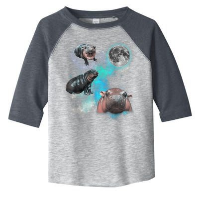 Moo Deng Three Moo Deng Moon Funny Hippo Universe Galaxy Toddler Fine Jersey T-Shirt