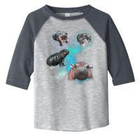 Moo Deng Three Moo Deng Moon Funny Hippo Universe Galaxy Toddler Fine Jersey T-Shirt