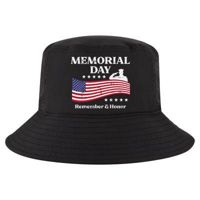 Memorial Day Usa Flag Remember Honor Patriot Cool Comfort Performance Bucket Hat