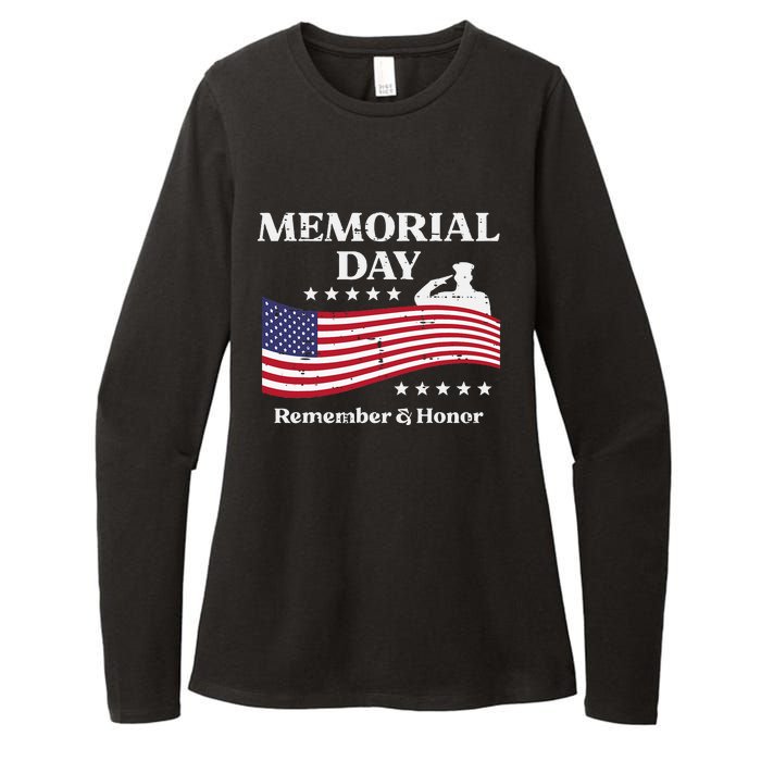 Memorial Day Usa Flag Remember Honor Patriot Womens CVC Long Sleeve Shirt