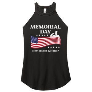 Memorial Day Usa Flag Remember Honor Patriot Women's Perfect Tri Rocker Tank