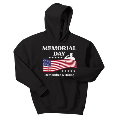 Memorial Day Usa Flag Remember Honor Patriot Kids Hoodie