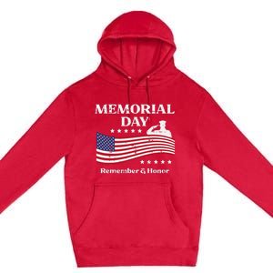 Memorial Day Usa Flag Remember Honor Patriot Premium Pullover Hoodie