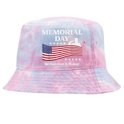 Memorial Day Usa Flag Remember Honor Patriot Tie-Dyed Bucket Hat