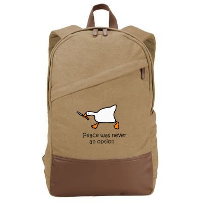 Murder Duck Untitled Duck Game Duck With Knife Meme Cotton Canvas Backpack