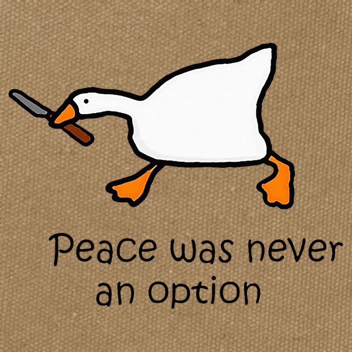 Murder Duck Untitled Duck Game Duck With Knife Meme Cotton Canvas Backpack