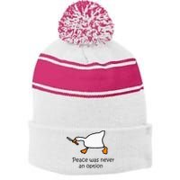 Murder Duck Untitled Duck Game Duck With Knife Meme Stripe Pom Pom Beanie
