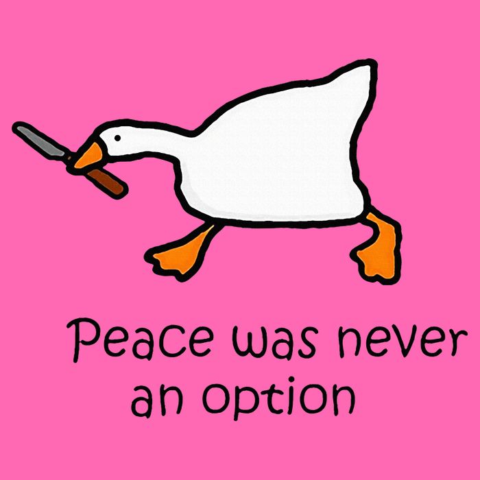 Murder Duck Untitled Duck Game Duck With Knife Meme Stripe Pom Pom Beanie
