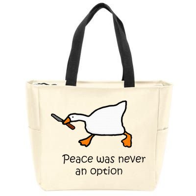 Murder Duck Untitled Duck Game Duck With Knife Meme Zip Tote Bag