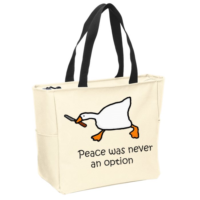 Murder Duck Untitled Duck Game Duck With Knife Meme Zip Tote Bag