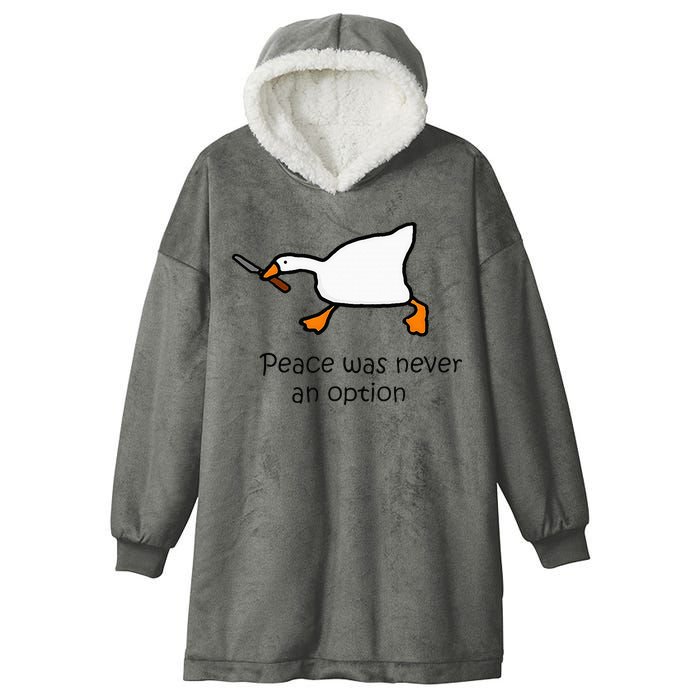 Murder Duck Untitled Duck Game Duck With Knife Meme Hooded Wearable Blanket