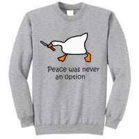 Murder Duck Untitled Duck Game Duck With Knife Meme Tall Sweatshirt