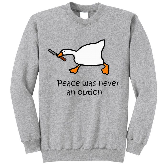 Murder Duck Untitled Duck Game Duck With Knife Meme Tall Sweatshirt