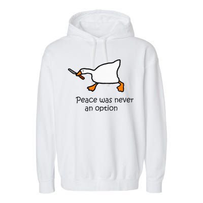 Murder Duck Untitled Duck Game Duck With Knife Meme Garment-Dyed Fleece Hoodie