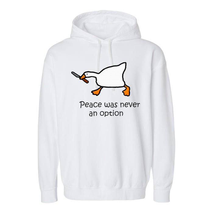 Murder Duck Untitled Duck Game Duck With Knife Meme Garment-Dyed Fleece Hoodie