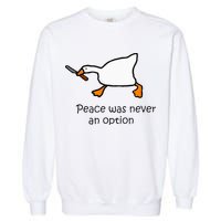 Murder Duck Untitled Duck Game Duck With Knife Meme Garment-Dyed Sweatshirt