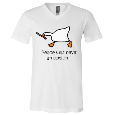 Murder Duck Untitled Duck Game Duck With Knife Meme V-Neck T-Shirt