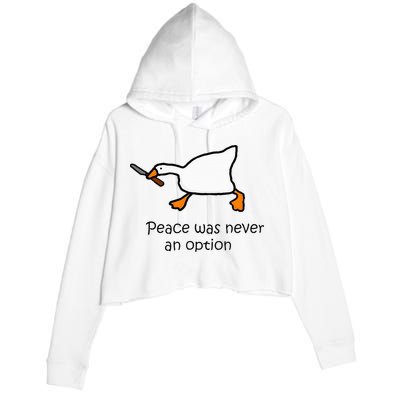 Murder Duck Untitled Duck Game Duck With Knife Meme Crop Fleece Hoodie