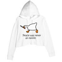 Murder Duck Untitled Duck Game Duck With Knife Meme Crop Fleece Hoodie
