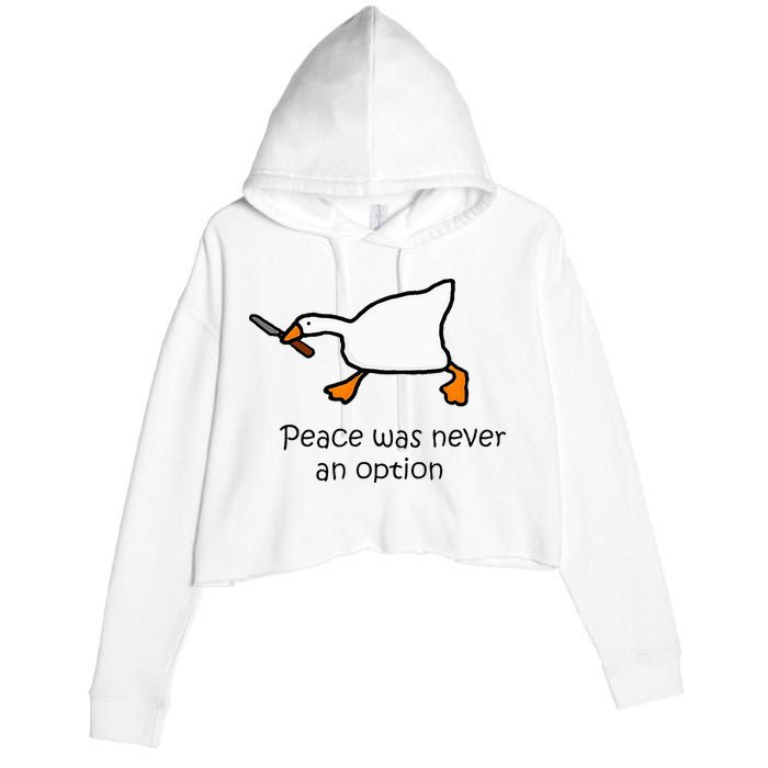 Murder Duck Untitled Duck Game Duck With Knife Meme Crop Fleece Hoodie