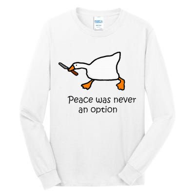 Murder Duck Untitled Duck Game Duck With Knife Meme Tall Long Sleeve T-Shirt