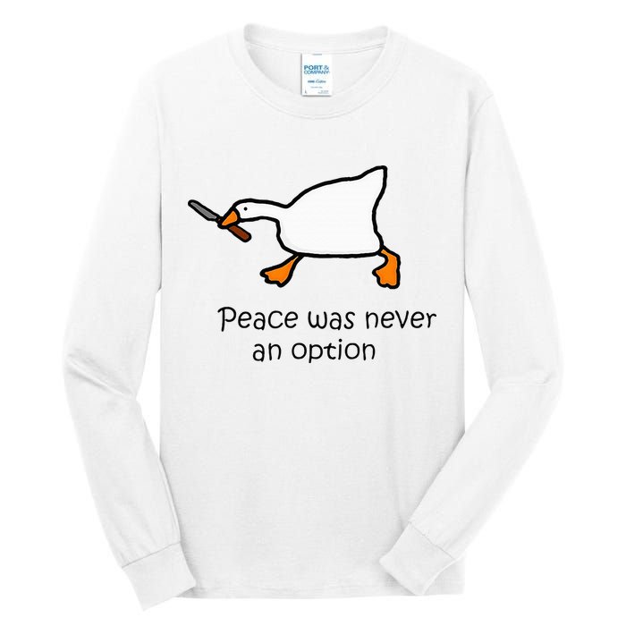 Murder Duck Untitled Duck Game Duck With Knife Meme Tall Long Sleeve T-Shirt