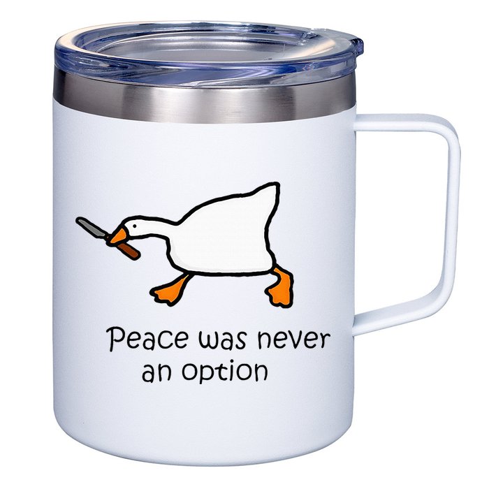 Murder Duck Untitled Duck Game Duck With Knife Meme 12oz Stainless Steel Coffee Mug