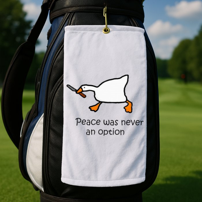 Murder Duck Untitled Duck Game Duck With Knife Meme Golf Towel